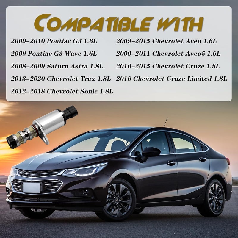 VANUODA Camshaft Engine Oil Control Variable Valve Timing VVT Solenoid, Compatible with Chevy Aveo Cruze Sonic Trax for Astra for Pontiac G3 for Saturn, Replace# 12992408 55567050 918-006 (2PCS) - Image 5